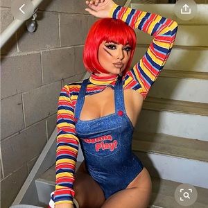 dolls kill evil doll wanna play costume 4 piece set